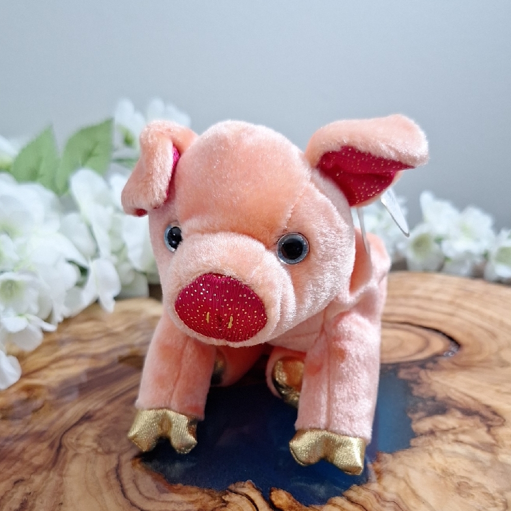 🛍2/$15🛍#AFK Ty Zodiac Plush Pig with Gold Feet Accents "Pig"